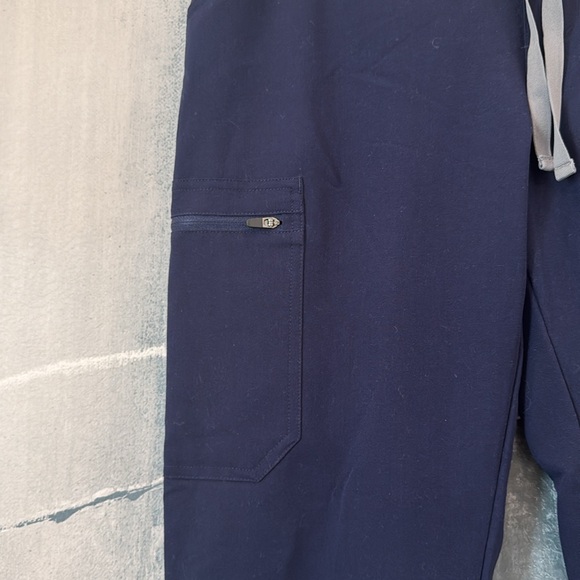 Figs Technical Collection Pants Size S Tall Elastic Drawstring Waist Navy - Picture 3 of 7